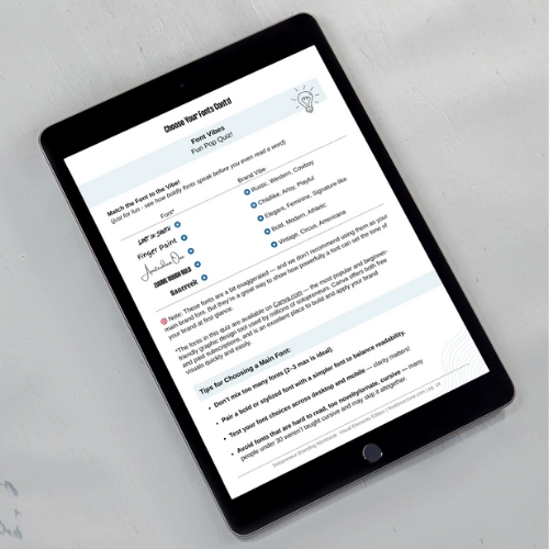 Branding for Solopreneurs Visual Brand Elements Workbook by Flood Your Zone