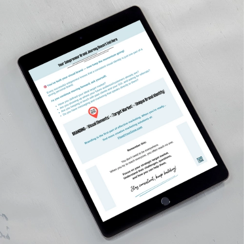 Branding for Solopreneurs Visual Brand Elements Workbook by Flood Your Zone